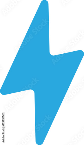 Blue lightning bolt symbolizing energy and power.