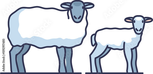 Illustration of a sheep and lamb symbolizing livestock farming.