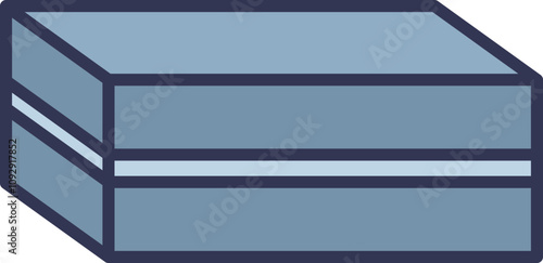 Illustration of a rectangular magnet, symbolizing attraction and connection.