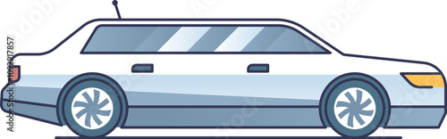 Illustration of a sleek limousine symbolizing luxury and elegance.
