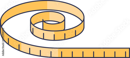 Illustration of a coiled measuring tape symbolizing precision and measurement.