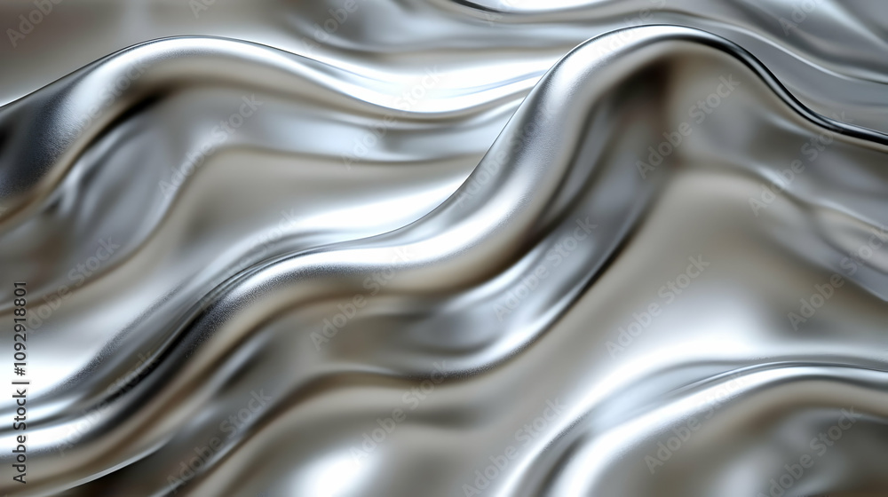 Silver Waves: Abstract Metallic Surface Textures, Flowing Elegant Design, 3D Render Silver Waves: Abstract Metallic Surface Textures, Flowing Elegant Design, 3D Render