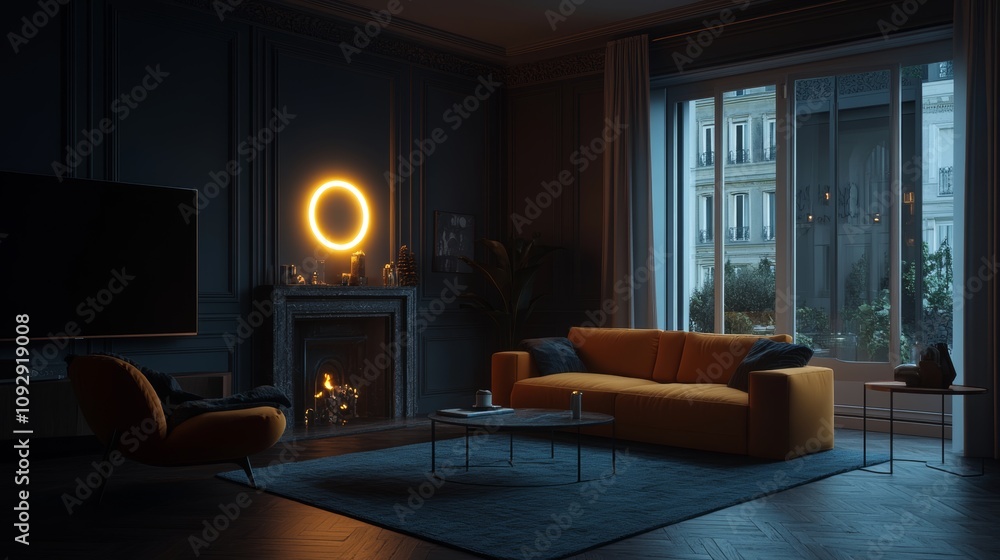 A cozy living room adorned with festive decorations, featuring a couch, chair, table, and a television, creating a warm atmosphere perfect for Christmas gatherings. A cozy living room adorned with festive decorations, featuring a couch, chair, table, and a television, creating a warm atmosphere perfect for Christmas gatherings.