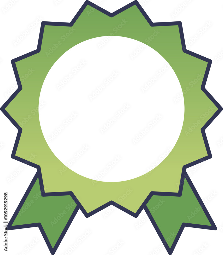 Green ribbon badge symbolizing achievement and recognition. Green ribbon badge symbolizing achievement and recognition.
