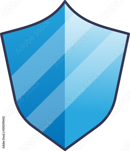 A blue shield symbolizing protection and security.