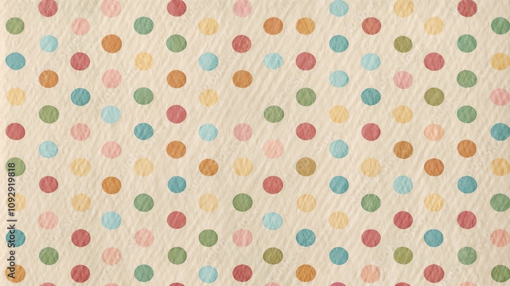 Seamless polka dot paper texture with colorful circles on light background Seamless polka dot paper texture with colorful circles on light background