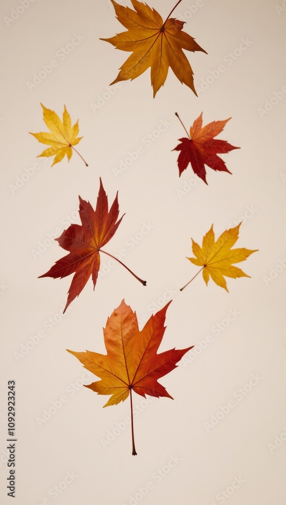 Overlaid image featuring flying autumn leaves Overlaid image featuring flying autumn leaves