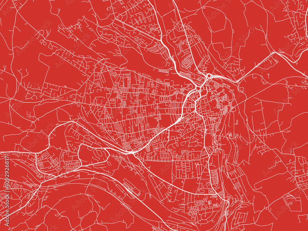 Christmas Map of Halifax, United Kingdom in Snowy White on Festive Red Background. Christmas Map of Halifax, United Kingdom in Snowy White on Festive Red Background.