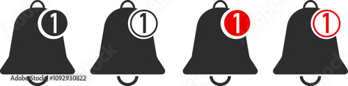 Notification bell icon set. New notice sign symbol. Social media element. alert notifications
