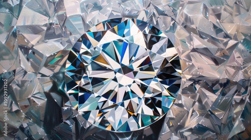 Sparkling diamonds with their precise and intricate facets reflect light beautifully. Sparkling diamonds with their precise and intricate facets reflect light beautifully.