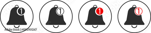 Set of Notification bell icon. Alarm clock and smartphone. New notice sign symbol. sound alert sign
