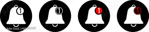 Notification bell icon set. New notice sign symbol. Social media element. alert notifications
