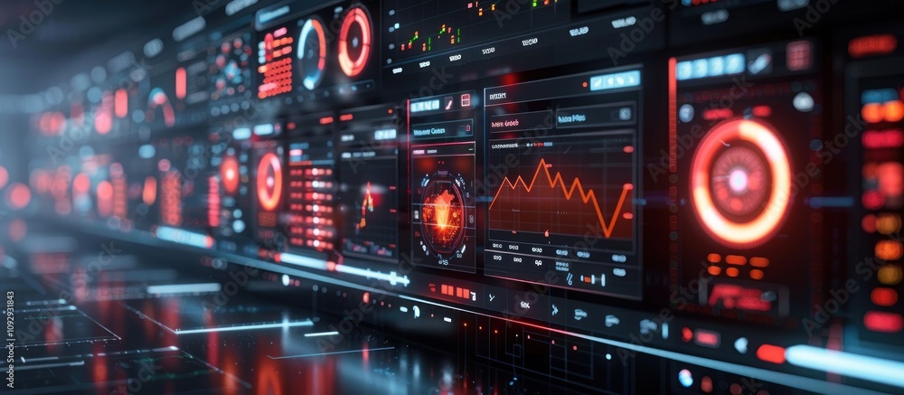 Futuristic Interface with Data Visualizations Futuristic Interface with Data Visualizations