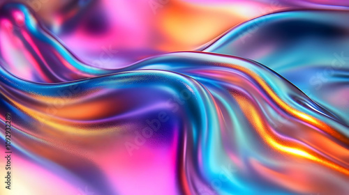 Wallpaper Mural Fluid Iridescent Colors Flow Dynamically, Shimmering Abstract Design with Vibrant Hues Torontodigital.ca