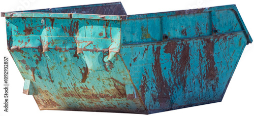 Old green metal garbage conteiner