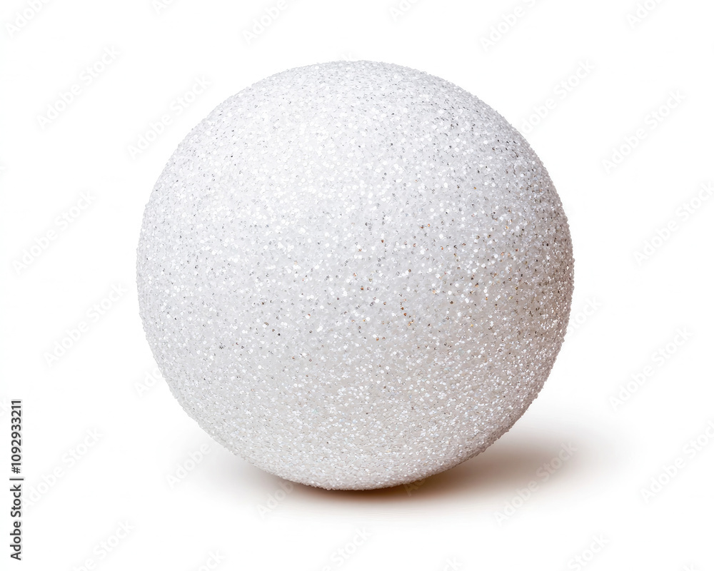 Shiny white sphere with a glittery surface, isolated on white background. Shiny white sphere with a glittery surface, isolated on white background.