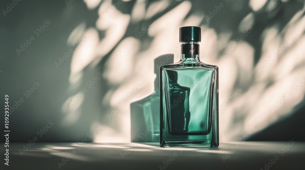 Frosted Green Bottle with Soft Lighting Effects Frosted Green Bottle with Soft Lighting Effects
