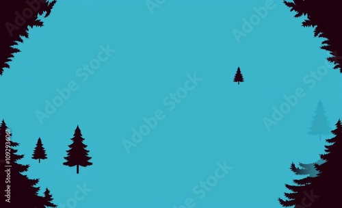 Seamless blue background with christmas trees christmas tree silhouette Illustration 