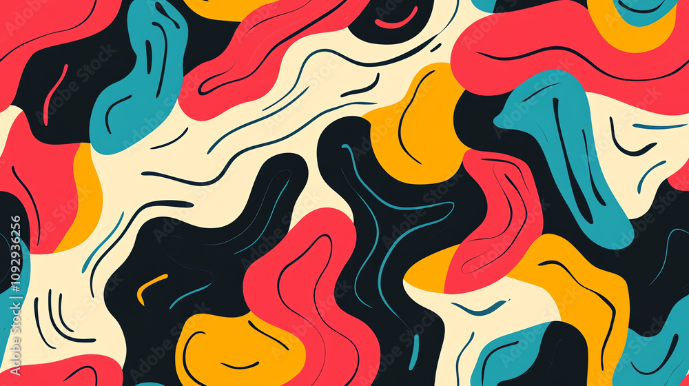 Fluid waves seamless pattern with colorful swirls Fluid waves seamless pattern with colorful swirls