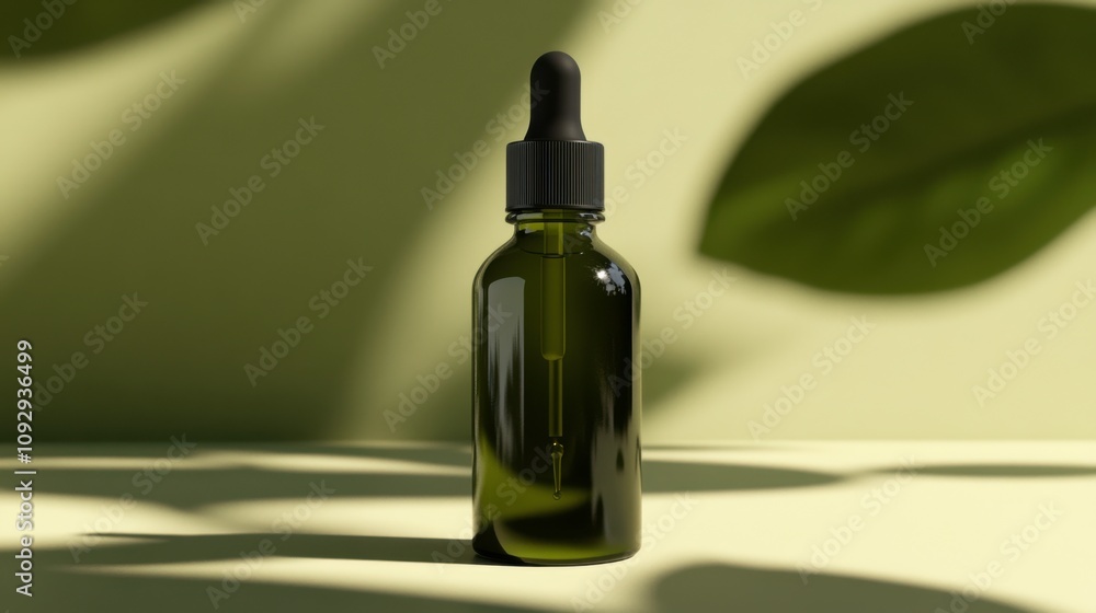 Green Serum Bottle with Pipette in Soft Light Green Serum Bottle with Pipette in Soft Light