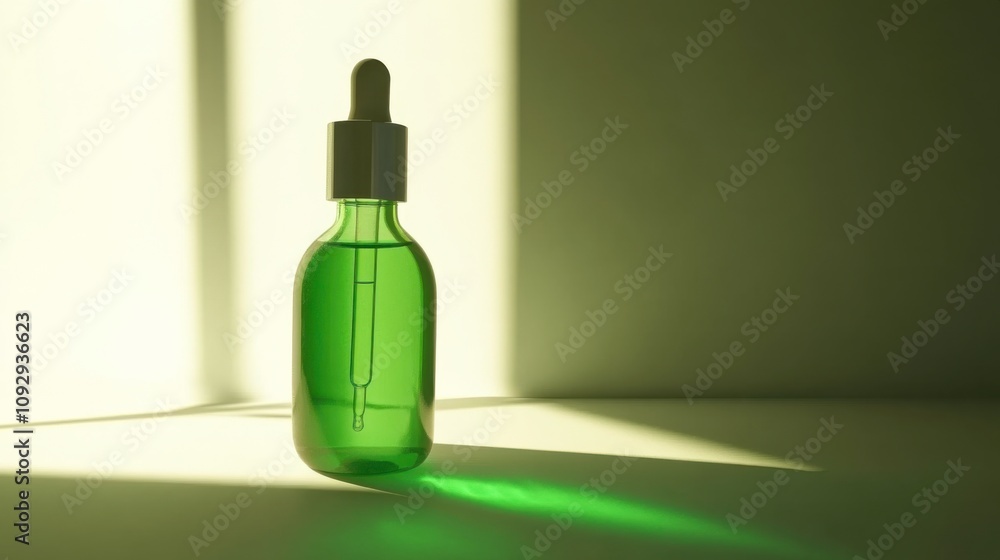 Green Serum Bottle with Pipette in Soft Light Green Serum Bottle with Pipette in Soft Light