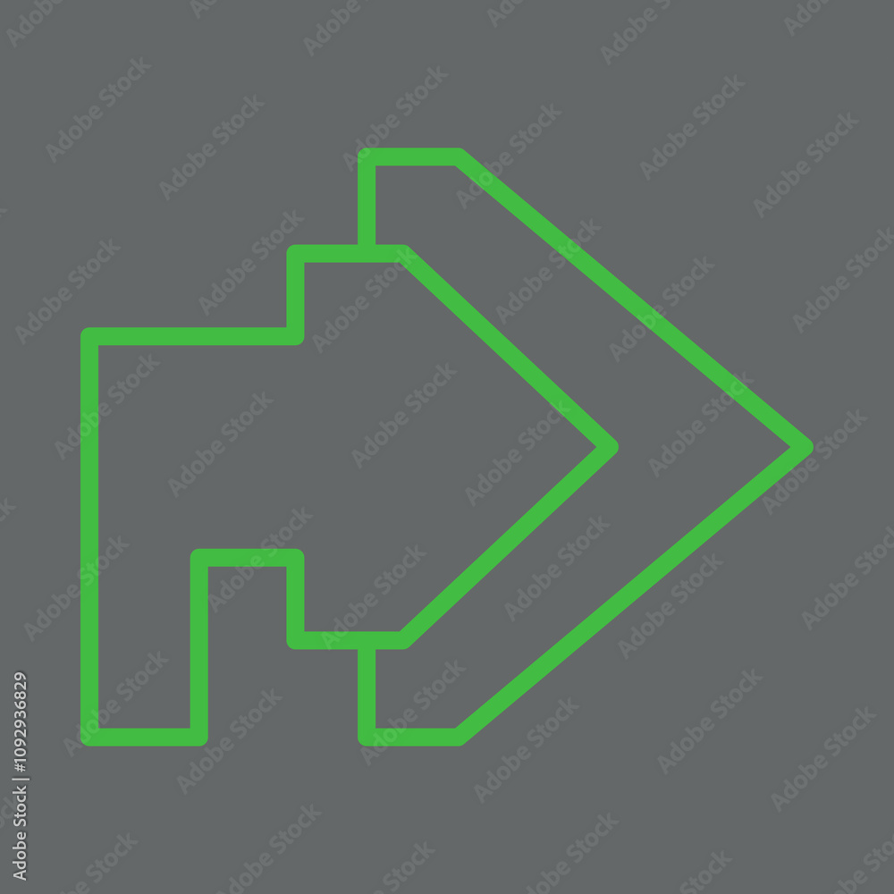 Curved Arrow Righticon Design Curved Arrow Righticon Design