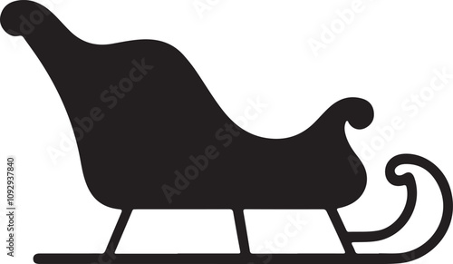 Santa's Sleigh Vector Silhouette , Santa's Sleigh Line Art