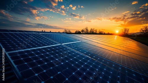 toit de maison européenne avec panneaux solaires