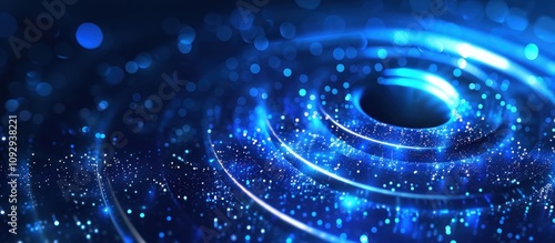 Wallpaper Mural Abstract Blue Glowing Rings with Glittering Particles Torontodigital.ca