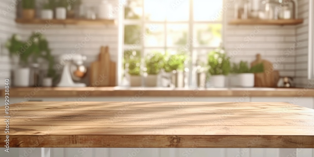 Empty beautiful wood table top counter and blur bokeh modern kitchen interior background in clean and bright,Banner, Ready for product montage
Empty beautiful wood table top counter and blur bokeh modern kitchen interior background in clean and bright,Banner, Ready for product montage