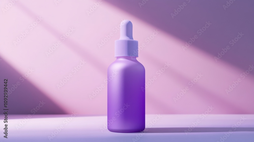 Elegant Purple Serum Bottle with Soft Lighting Elegant Purple Serum Bottle with Soft Lighting