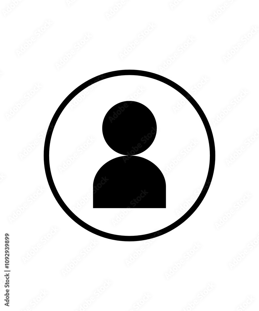 Black user icon on white background Black user icon on white background