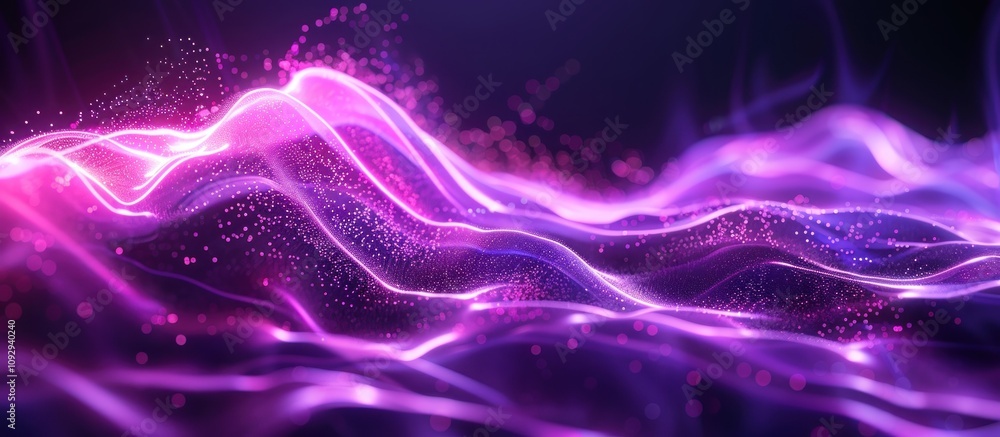 Fototapeta premium Abstract Purple and Pink Light Waves