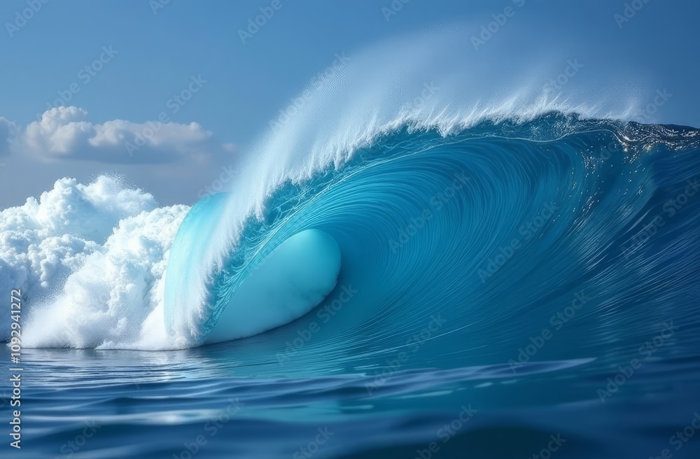 big wave blue background, horizontal big wave blue background, horizontal
