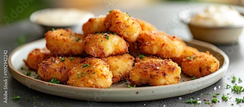 Crispy Fried Bites with Parsley Garnish