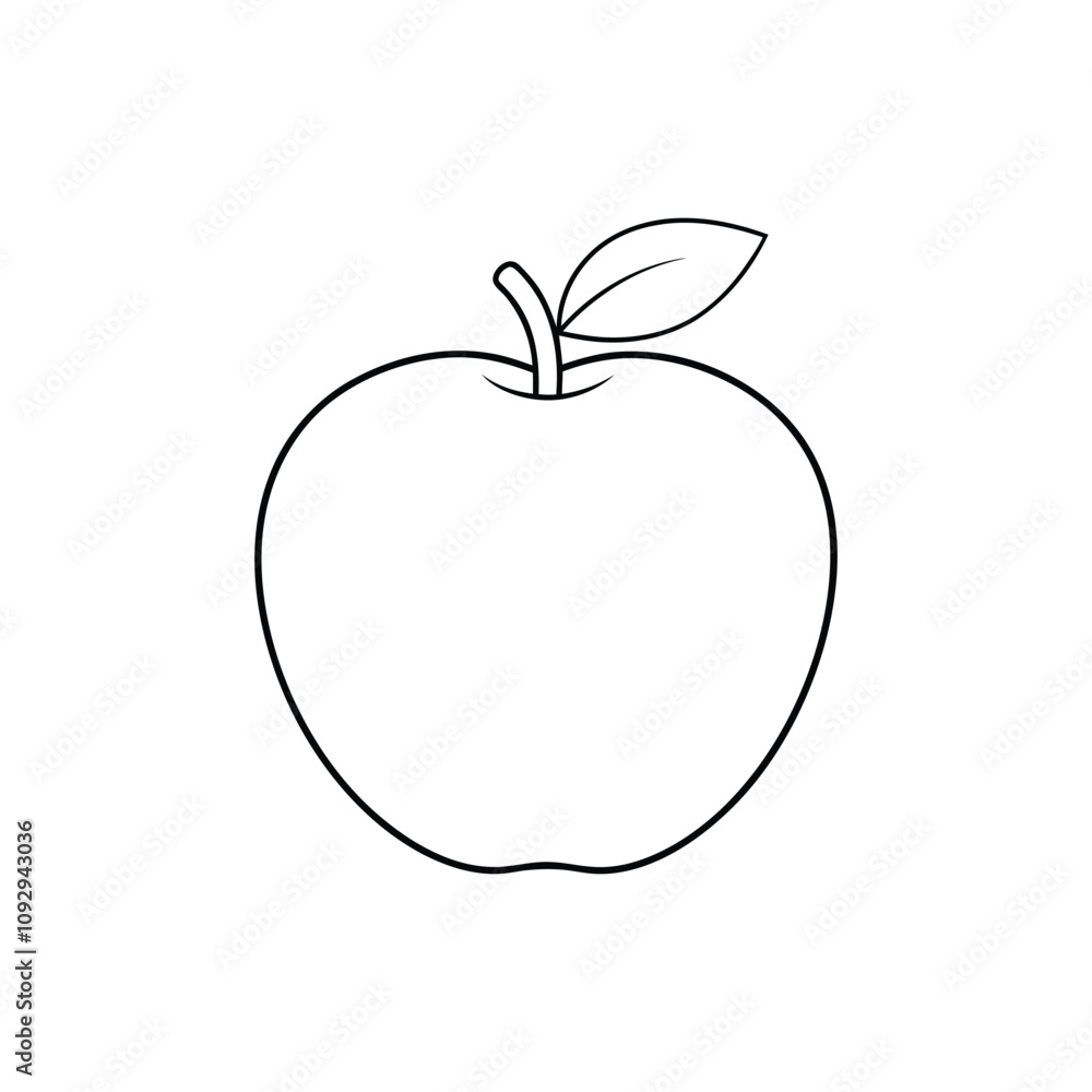 art vector of a apple with a small leaf art vector of a apple with a small leaf