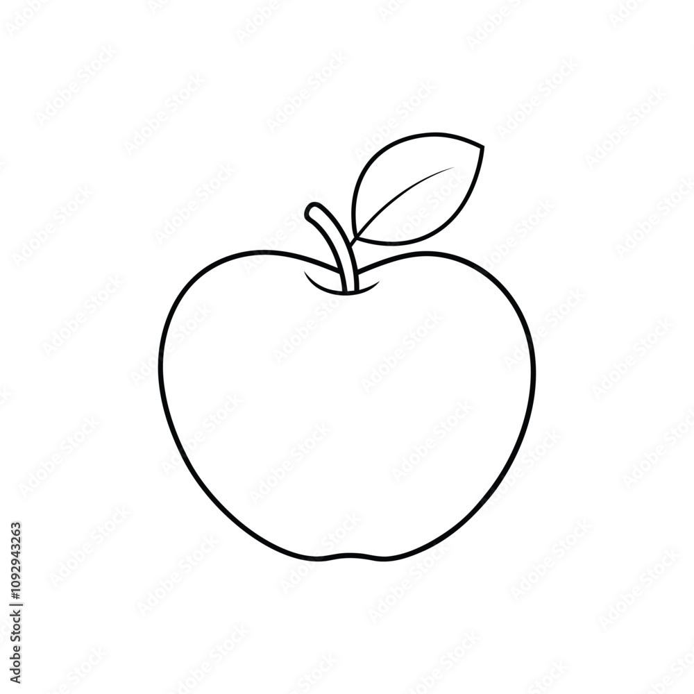 art vector of a apple with a small leaf art vector of a apple with a small leaf
