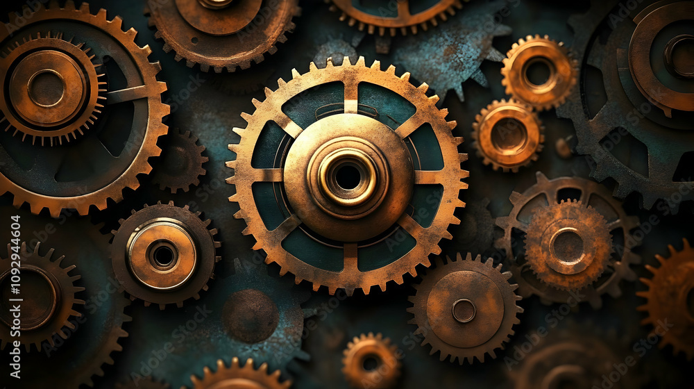 Intricate Gears Interlock: Precise Machine Components in Motion Intricate Gears Interlock: Precise Machine Components in Motion