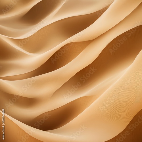 Abstract beige fabric waves, flowing textile texture.