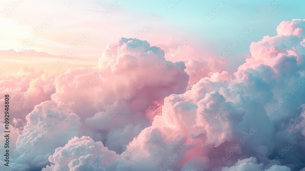 A stunning sky filled with soft, pastel-colored clouds at sunset, creating a serene and dreamy atmosphere. A stunning sky filled with soft, pastel-colored clouds at sunset, creating a serene and dreamy atmosphere.