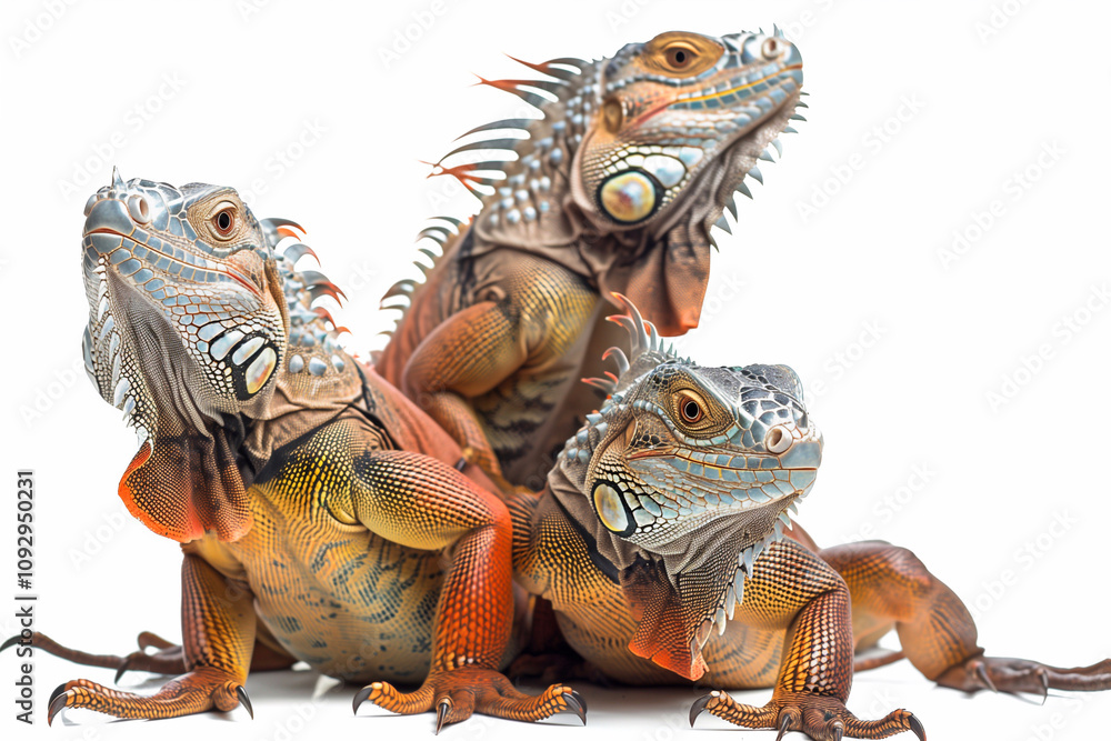 Fototapeta premium two iguanas close up