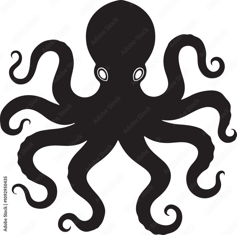 Sea Octopus icon vector silhouette, Octopus illustration Sea Octopus icon vector silhouette, Octopus illustration