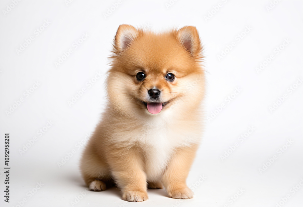 pomeranian puppy isolated on white pomeranian puppy isolated on white