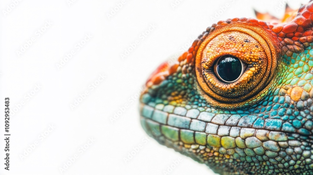 Fototapeta premium A close-up of a vibrant lizard showcasing its colorful scales and intricate patterns.