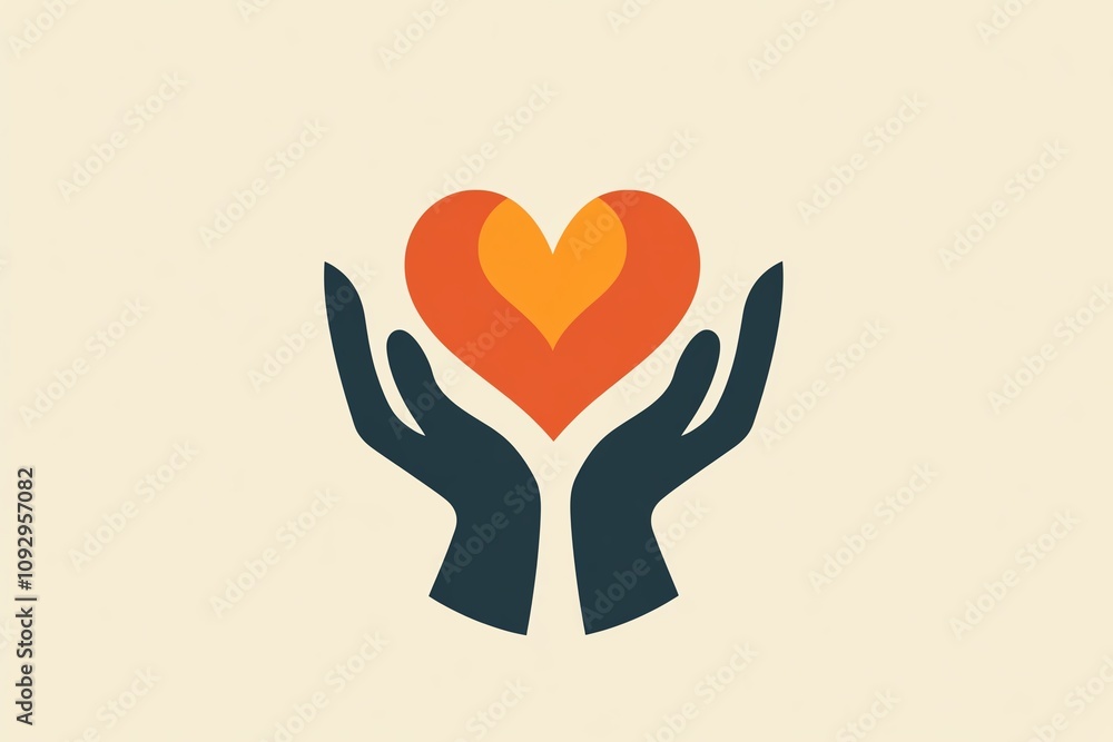 Voice tone symbol representing charity outreach, flat design illustration Voice tone symbol representing charity outreach, flat design illustration