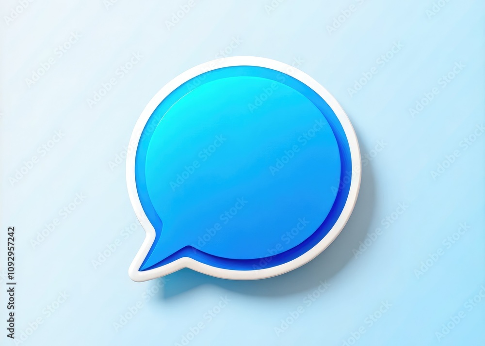 Bright blue chat bubble sticker designed for online communication, featuring a modern aesthetic with vibrant colors, soft shadow effects, and engaging visuals that symbolize connection. Bright blue chat bubble sticker designed for online communication, featuring a modern aesthetic with vibrant colors, soft shadow effects, and engaging visuals that symbolize connection.