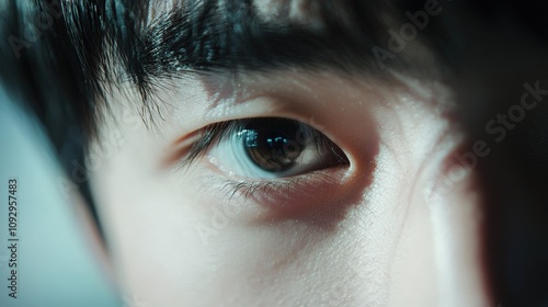 Close up shot of different people's eye man and woman boy and girl