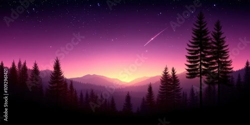 Serene Twilight Landscape with Stars