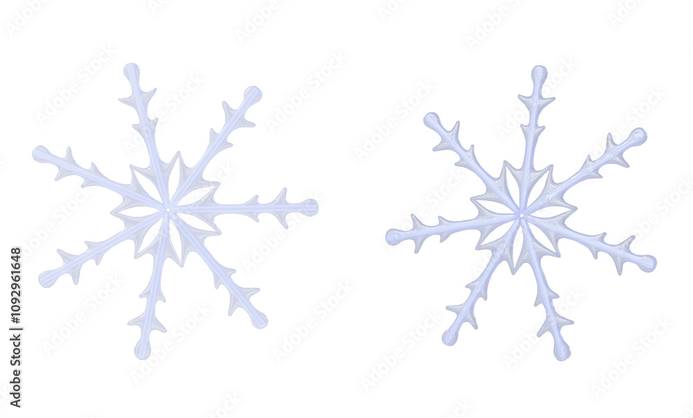 Snowflake 3d render design featuring intricate patterns, perfect for seasonal decorations and crafts