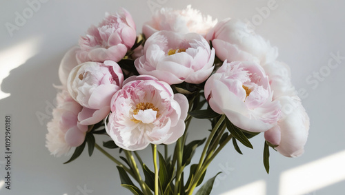 peony flowers isolated on white